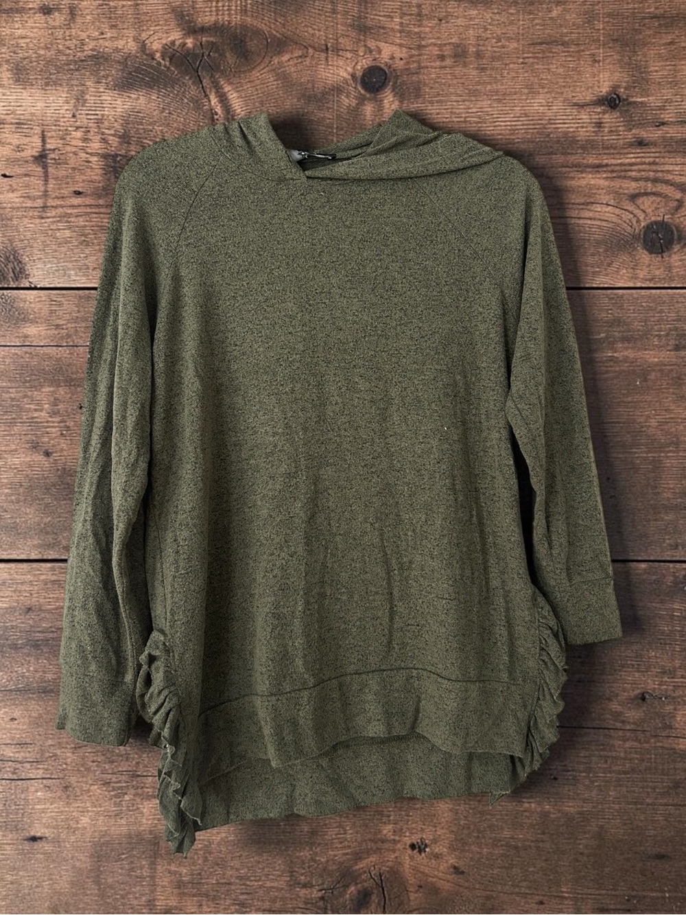Anthropologie Relaxed Olive Green Hooded Women’s Sweater